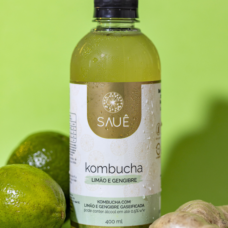 Sauê Kombucha de Limão e Gengibre